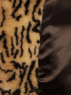 Cappotto midi in pelliccia sintetica leopard