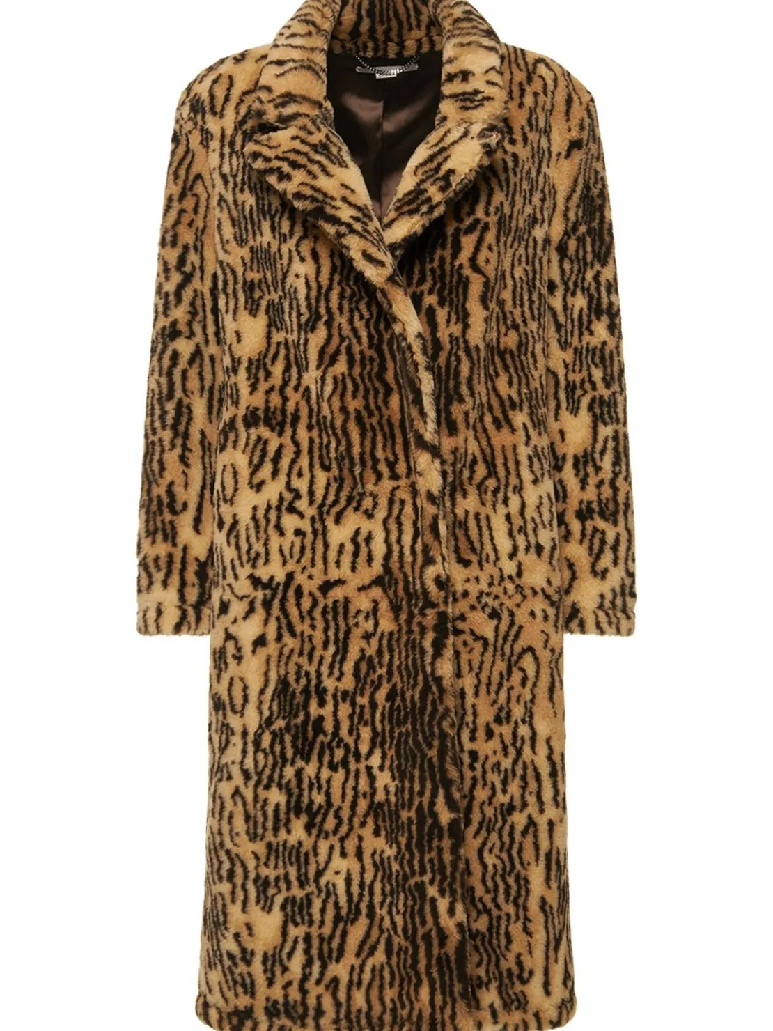 Cappotto midi in pelliccia sintetica leopard