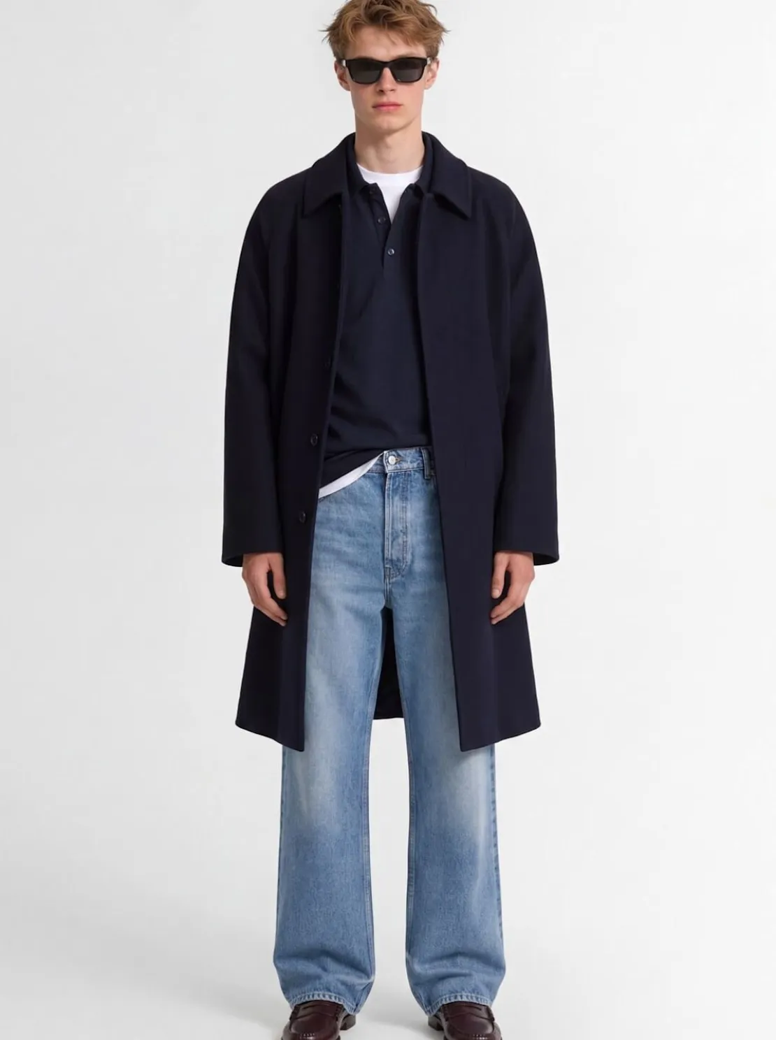Cappotto monopetto in misto lana