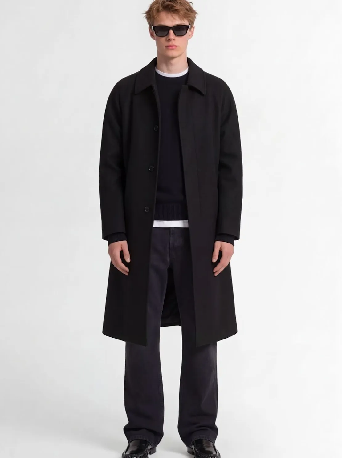 Cappotto monopetto in misto lana