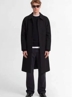 Cappotto monopetto in misto lana