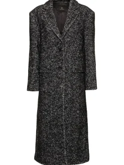 Cappotto Quinn in tweed spigato di misto lana