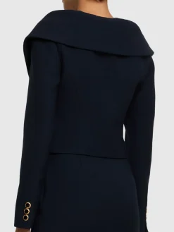 Cardigan con spalle scoperte in lana