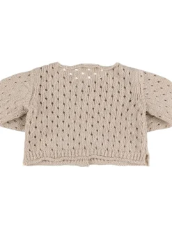 Cardigan in maglia di cotone e lino