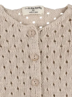 Cardigan in maglia di cotone e lino