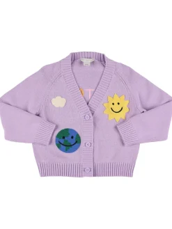 Cardigan in maglia di cotone e lana