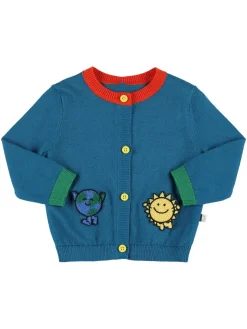 Cardigan in maglia di cotone e lana