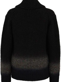 Cardigan in maglia di lana tinta in capo