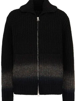 Cardigan in maglia di lana tinta in capo