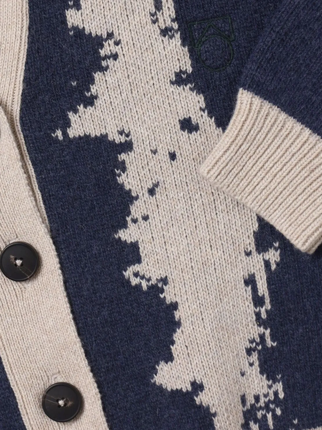 Cardigan in maglia di misto lana stampata