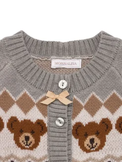 Cardigan in maglia di misto poly jacquard