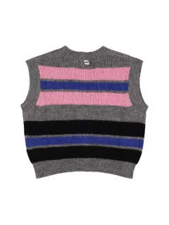 Cardigan smanicato in maglia di misto acrilico