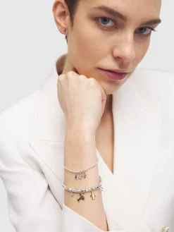 Charm H in oro bianco 18kt con diamanti