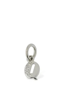 Charm Q in oro bianco 18kt con diamanti