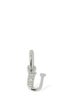 Charm U in oro bianco 18kt con diamanti