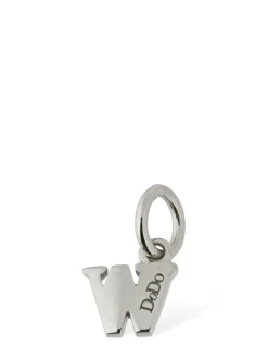 Charm W in oro bianco 18kt con diamanti