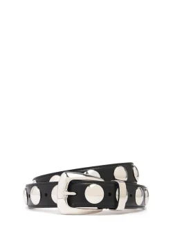 Cintura Benny in pelle con borchie 3cm