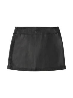 Coated fabric mini skirt