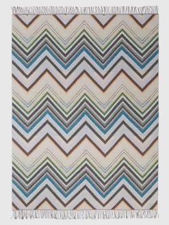 Coperta con frange Chevron