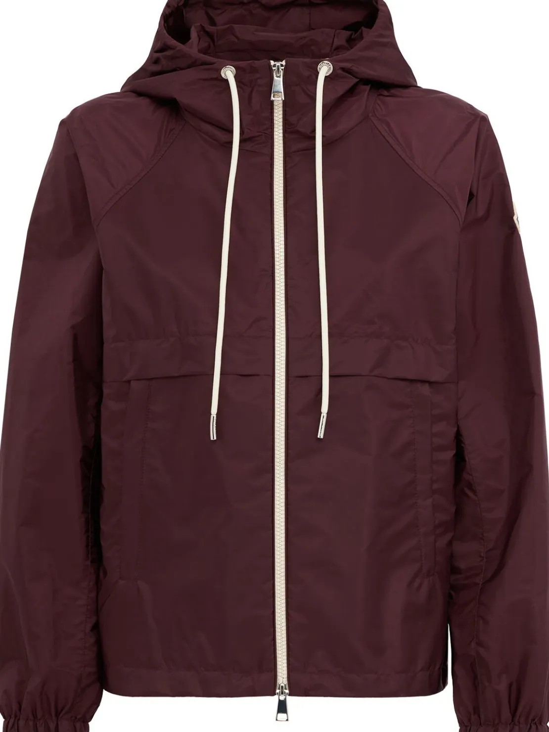 Coquelicot hooded nylon casual jacket