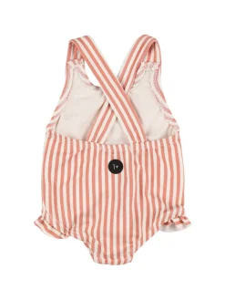 Costume intero in misto poly a righe