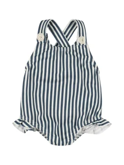 Costume intero in misto poly a righe