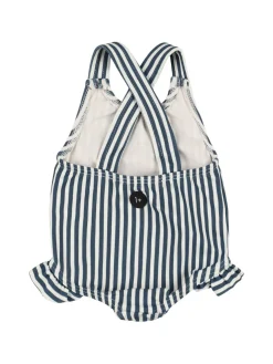 Costume intero in misto poly a righe