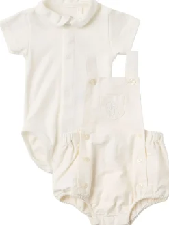 Cotton blend bodysuit & overalls
