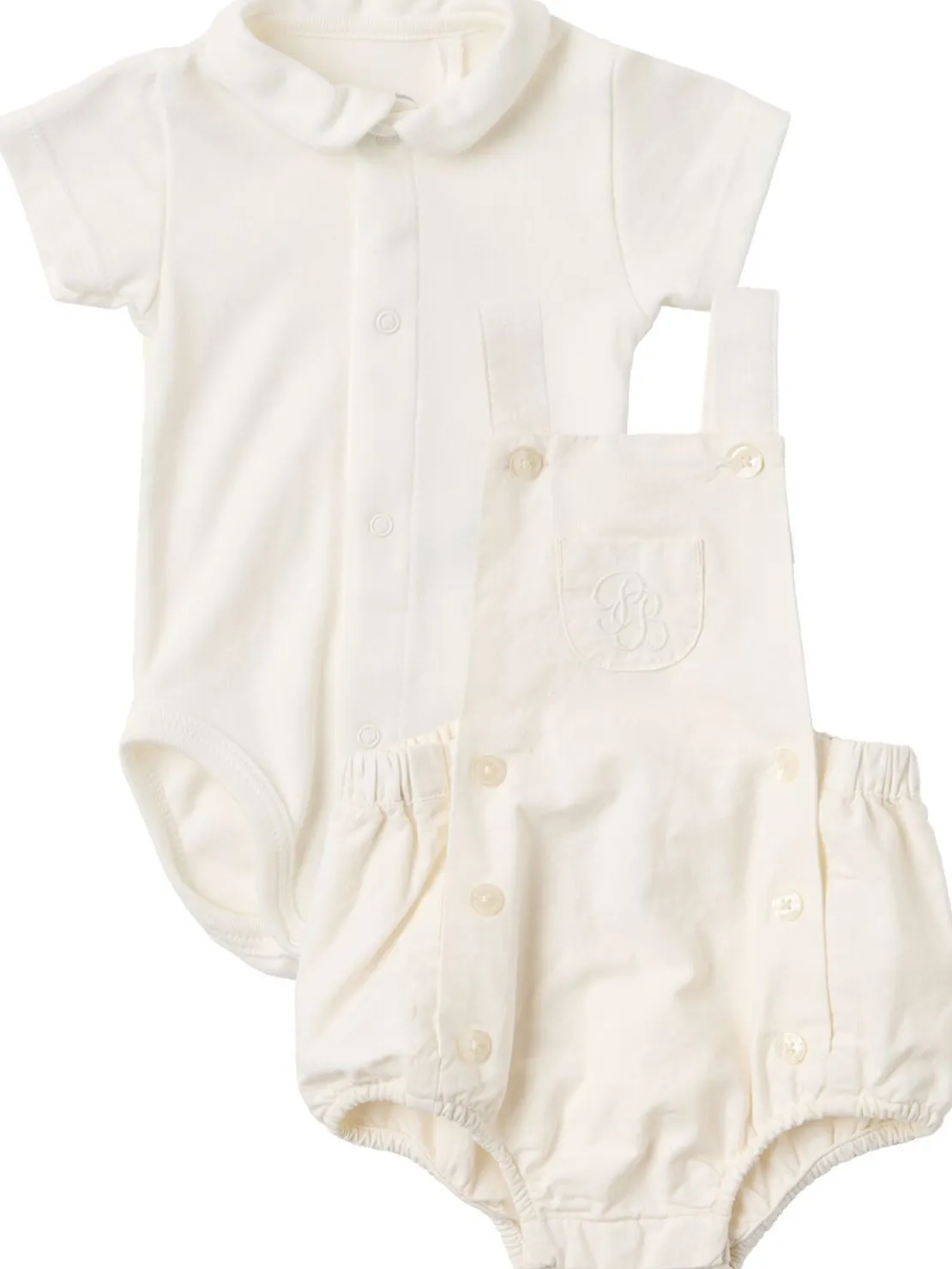 Cotton blend bodysuit & overalls