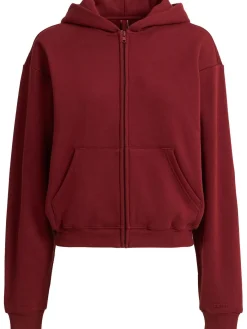 Cotton blend classic zip-up hoodie