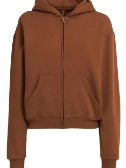 Cotton blend classic zip-up hoodie