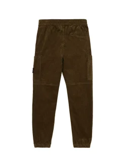 Cotton blend corduroy tapered pants