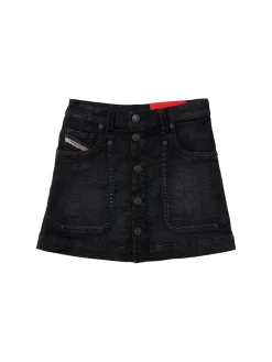 Cotton blend denim skirt