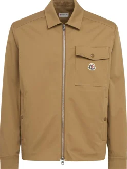 Cotton blend gabardine shirt jacket
