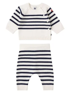 Cotton blend knit sweater & pants