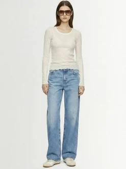 Cotton blend long sleeve top
