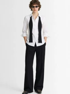 Cotton blend shirt w/ tie