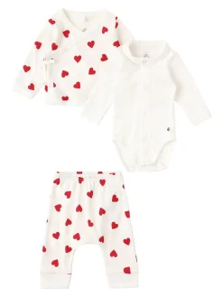 Cotton cardigan, bodysuit & pants