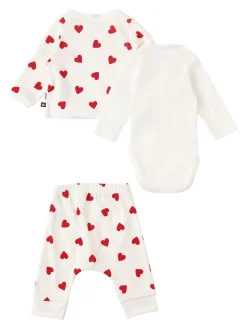 Cotton cardigan, bodysuit & pants