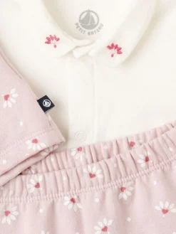 Cotton cardigan, bodysuit & pants