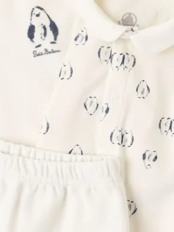 Cotton cardigan, bodysuit & pants