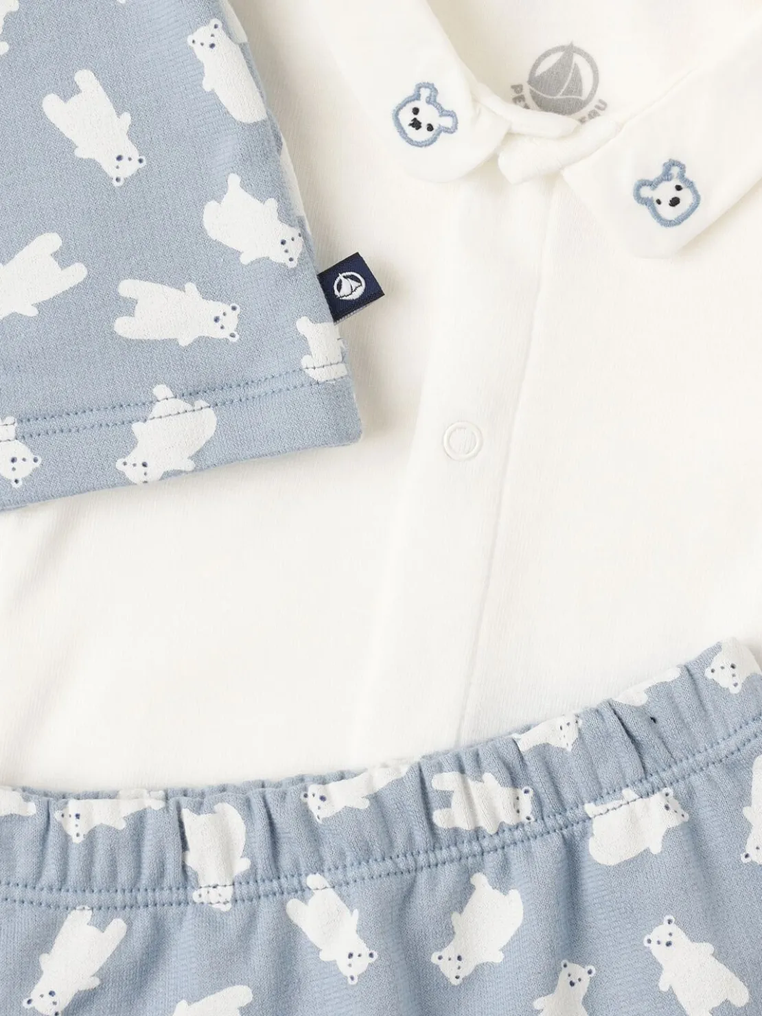 Cotton cardigan, bodysuit & pants