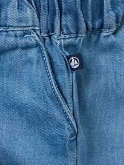 Cotton chambray shorts