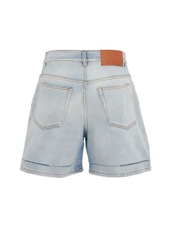 Cotton denim shorts