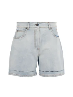 Cotton denim shorts