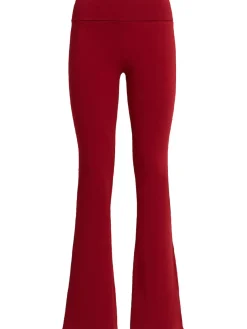 Cotton fold-over flared pants