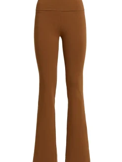 Cotton fold-over flared pants