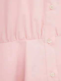 Cotton poplin shirt w/ peplum