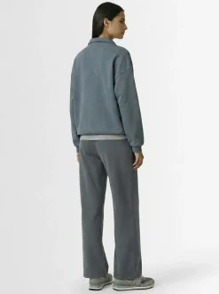 Cotton slouchy half-zip pullover