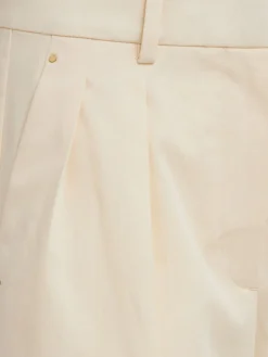 Cotton wide leg tailored pants